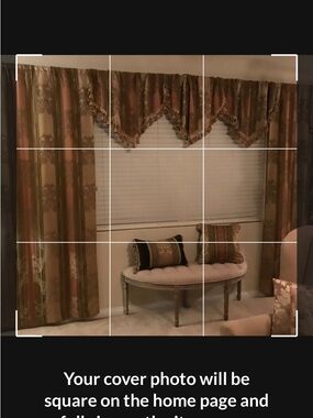 Elegant Gold-Tone Window Drapery Valance with Matching Curtains and Cushions